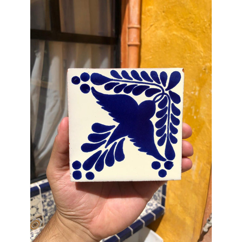 Azulejo 10.5cm Artesanal Tipo Talavera Liso 90pz #acls-129