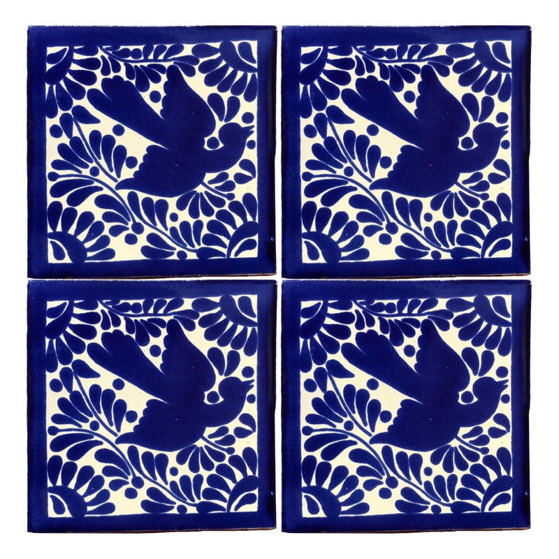 Azulejo 10.5cm Artesanal Tipo Talavera Liso 90pz #acls-128