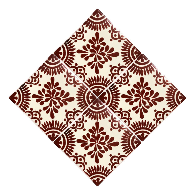 Azulejo 10.5cm Artesanal Tipo Talavera Liso 90pz #acls Acls-77