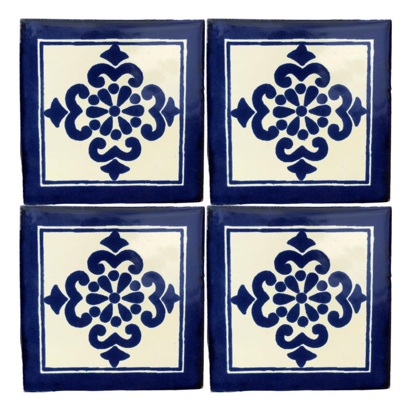Azulejo 10.5cm Artesanal Tipo Talavera Liso 90pz #acls Acls-61