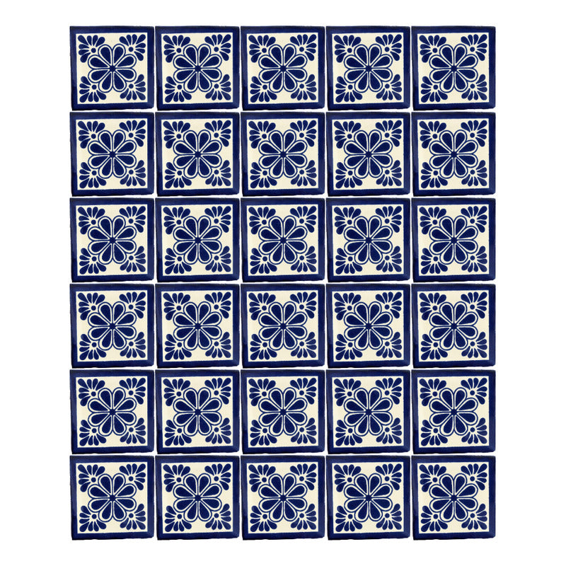 Azulejo 10.5cm Artesanal Tipo Talavera Liso 90pz #acls Acls-59