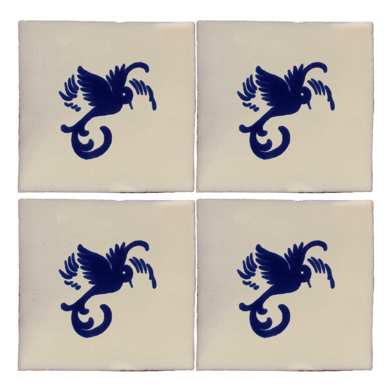 Azulejo 10.5cm Artesanal Tipo Talavera Liso 90pz #acls Acls-127