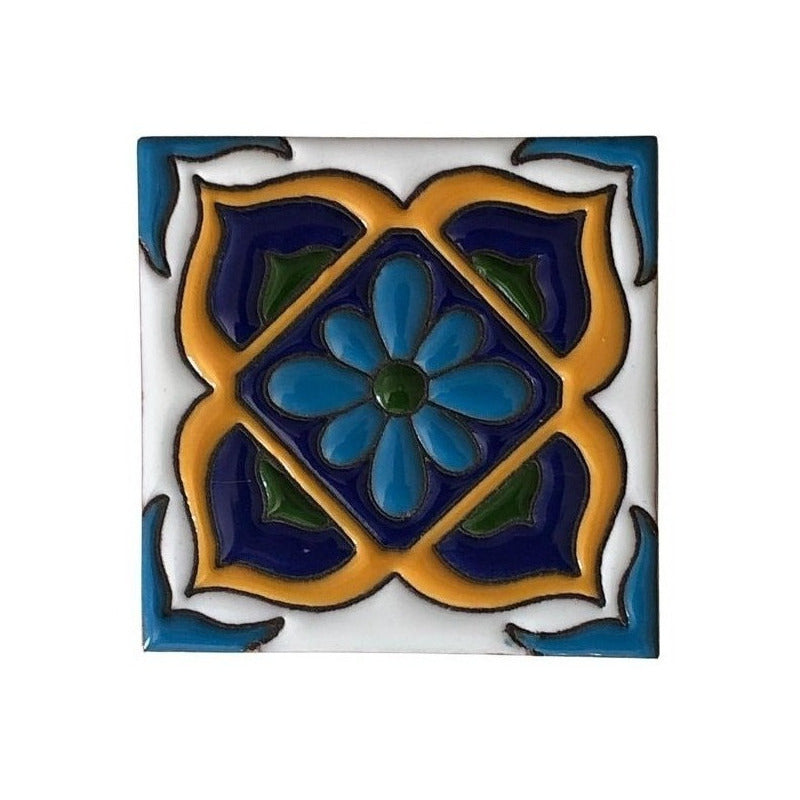Azulejo Artesanal Tipo Talavera Relieve 90pz #acrs-16