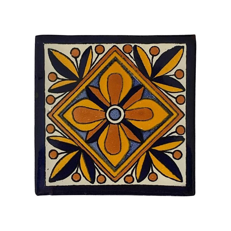 Azulejo 10.5cm Artesanal Tipo Talavera Liso 90pz #acln Acln-41