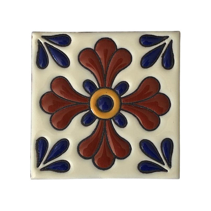 Azulejo 11cm Artesanal Tipo Talavera Relieve 50pz #acrs Acrs-12