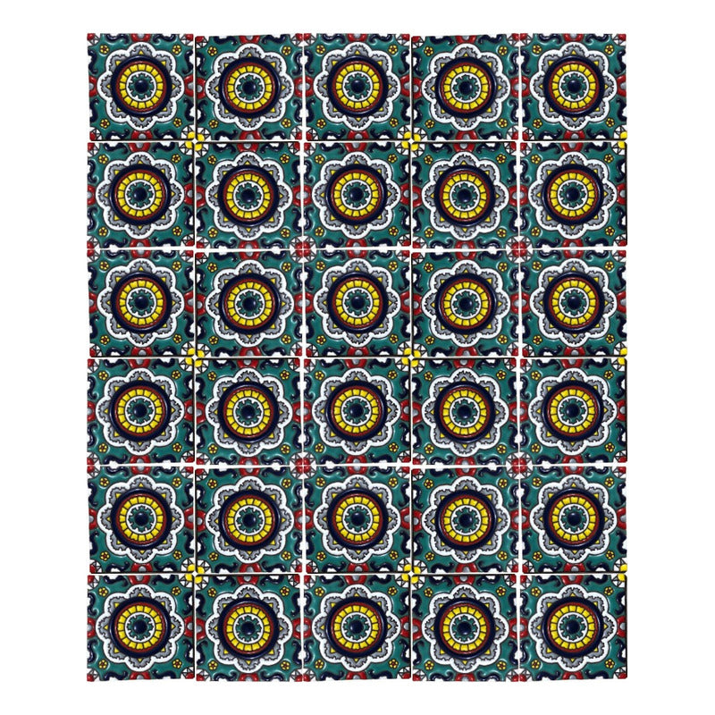 Azulejo Artesanal Tipo Talavera Relieve 90pz #acrs-42