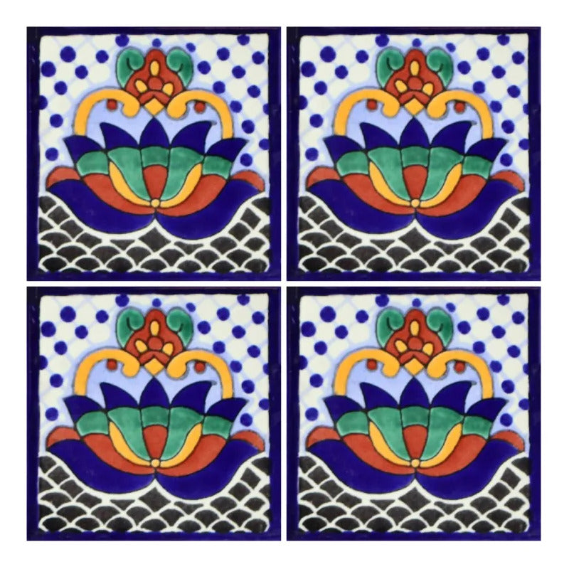 Azulejo Cerámico Artesanal 1m2  Alhambra 11 Blanco