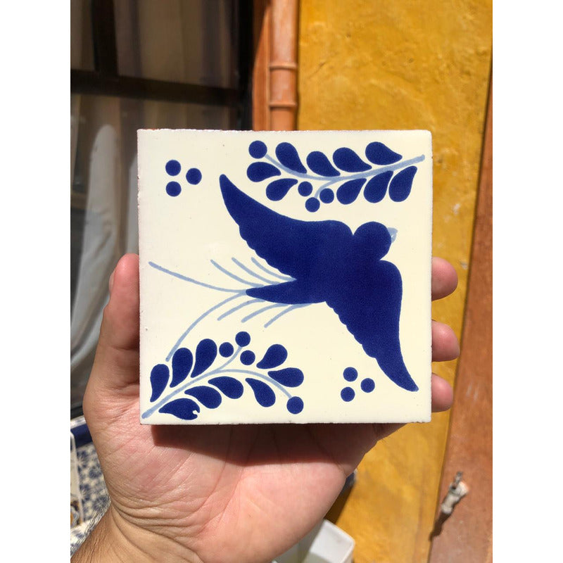 Azulejo 10.5cm Artesanal Tipo Talavera Liso 90pz #acls Acls-130
