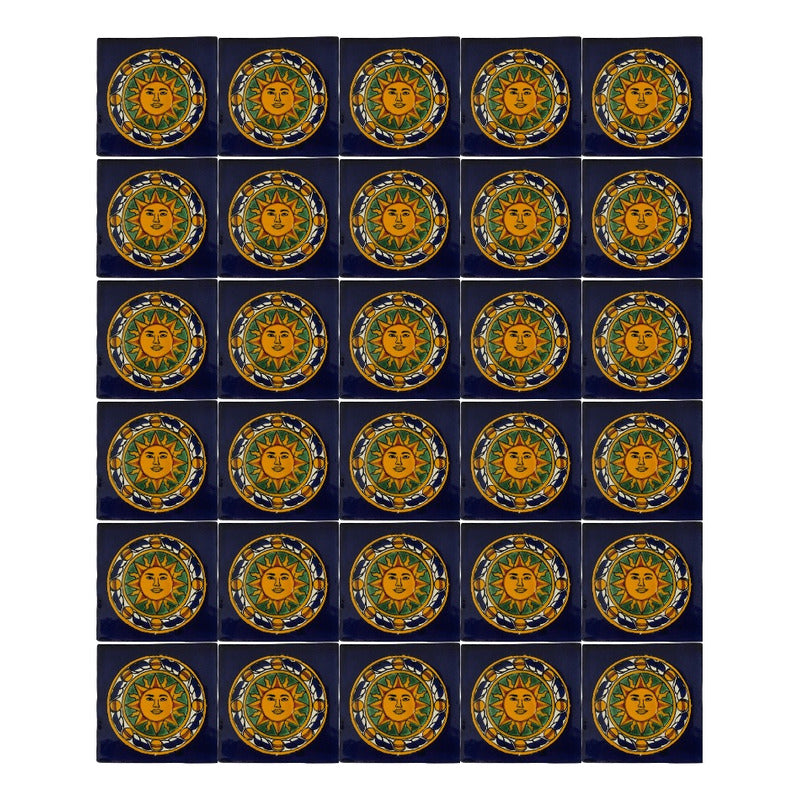 Azulejo Artesanal Tipo Talavera Liso 90pz #acln-18