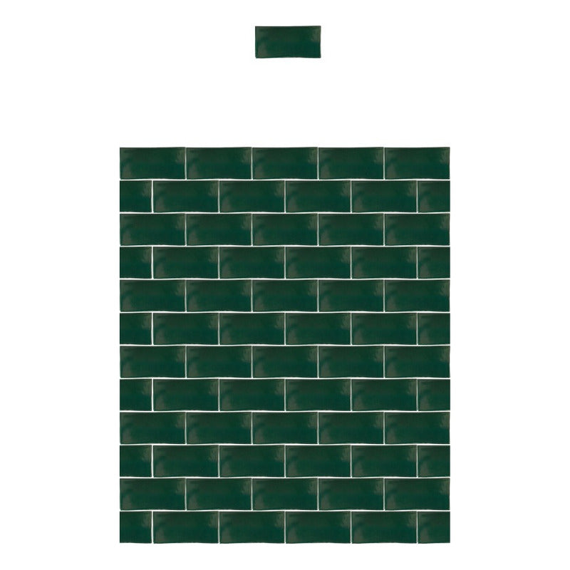 Azulejo 5cmx10cm Artesanal Talavera Liso 200pz Vde Brillante