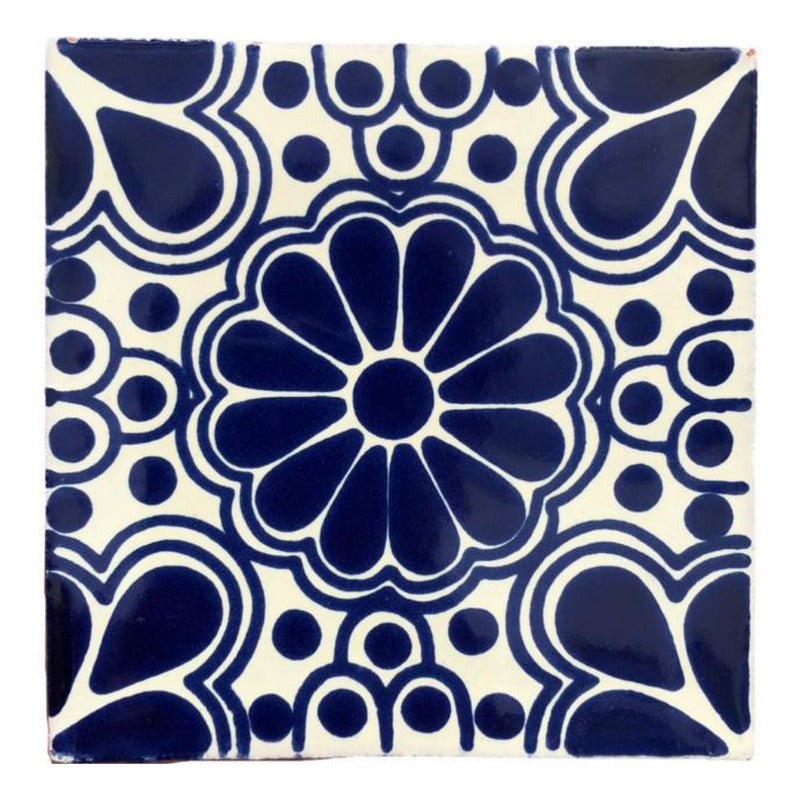 Azulejo 10.5cm Artesanal Tipo Talavera Liso 90pz #acls Acls-56