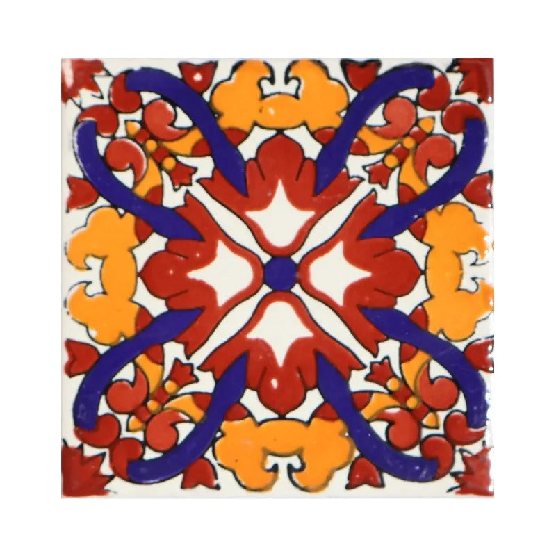 Azulejo Cerámico Artesanal 1m2  Alhambra 06 Blanco