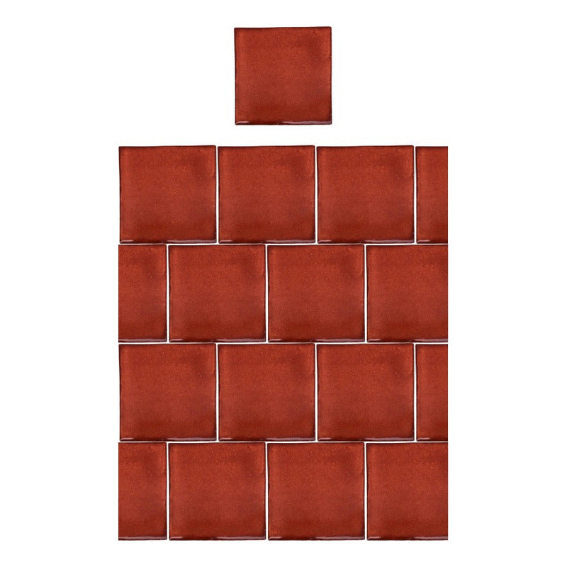 Azulejo 15.5cm Artesanal Talavera Liso 44pz Terracota S/bco