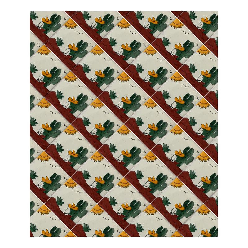 Azulejo 10.5cm Artesanal Tipo Talavera Liso 90pz #acln-17