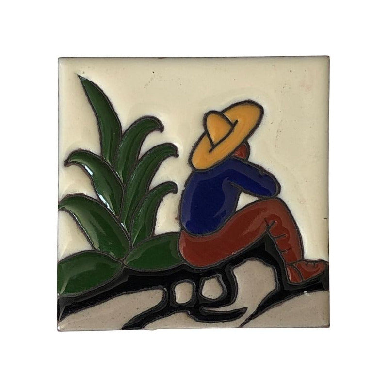 Azulejo 11cm Artesanal Tipo Talavera Relieve 60pz #acrn Acrn-05