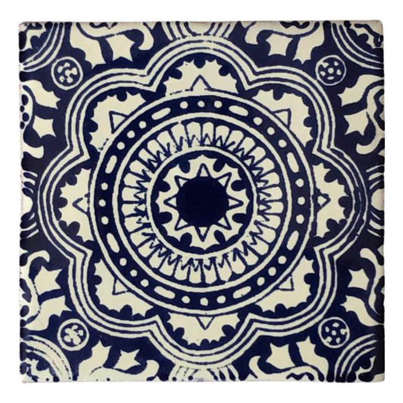 Azulejo 10.5cm Artesanal Tipo Talavera Liso 90pz #acls Acls-49