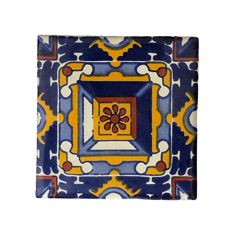 Azulejo 10.5cm Artesanal Tipo Talavera Liso 90pz #acln-21