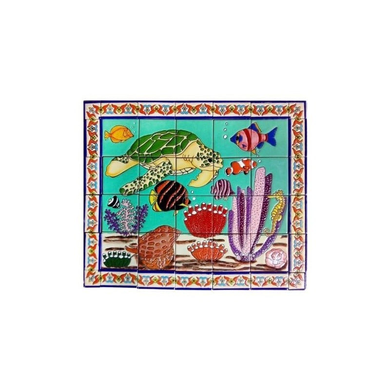 Mural 20pz Azulejo Artesanal Tipo Talavera Relieve #m020-01