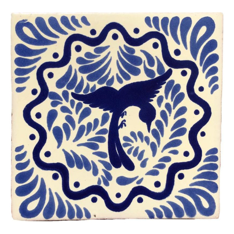 Azulejo 10.5cm Artesanal Tipo Talavera Liso 90pz #acls Acls-126