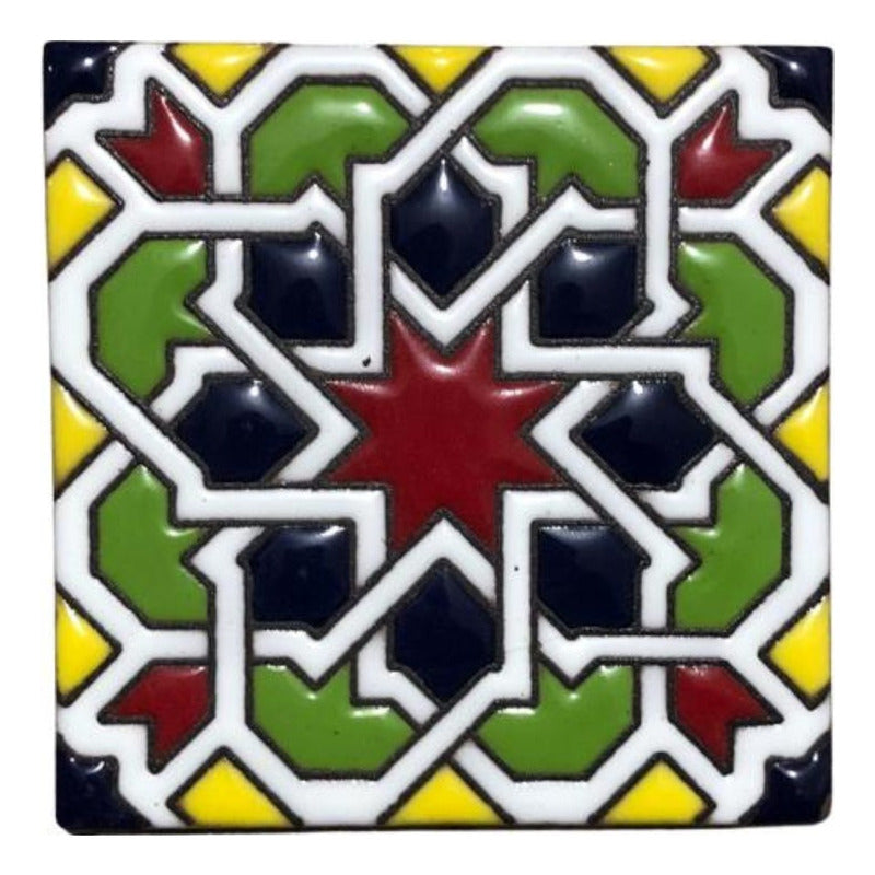 Azulejo 11cm Artesanal Talavera Relieve 90pz #acrs-05