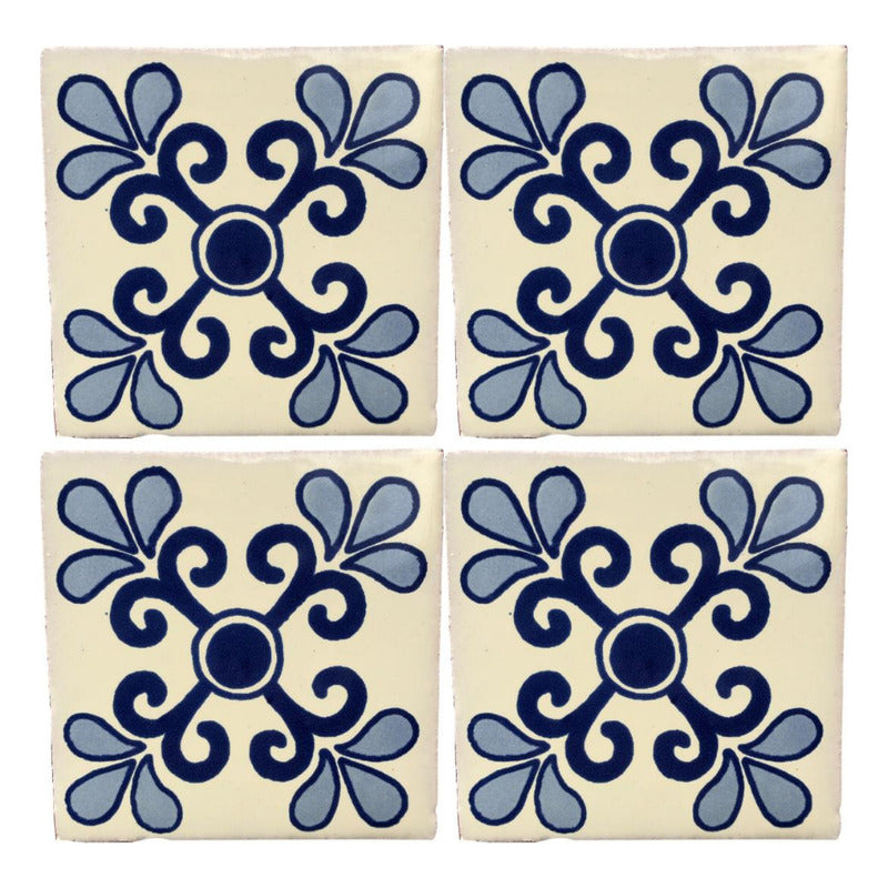 Azulejo 10.5cm Artesanal Tipo Talavera Liso 90pz #acls-89