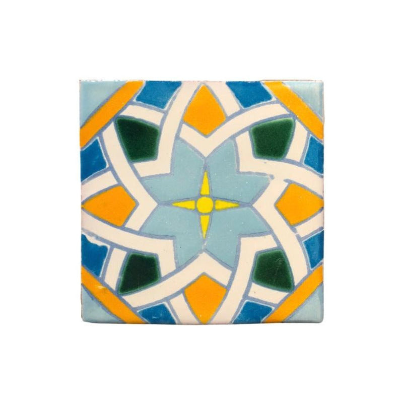 Azulejo 10.5cm Artesanal Tipo Talavera Liso 90pz #acln Acln-44