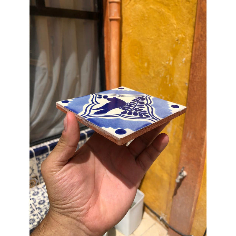 Azulejo 10.5cm Artesanal Tipo Talavera Liso 90pz #acls Acls-123