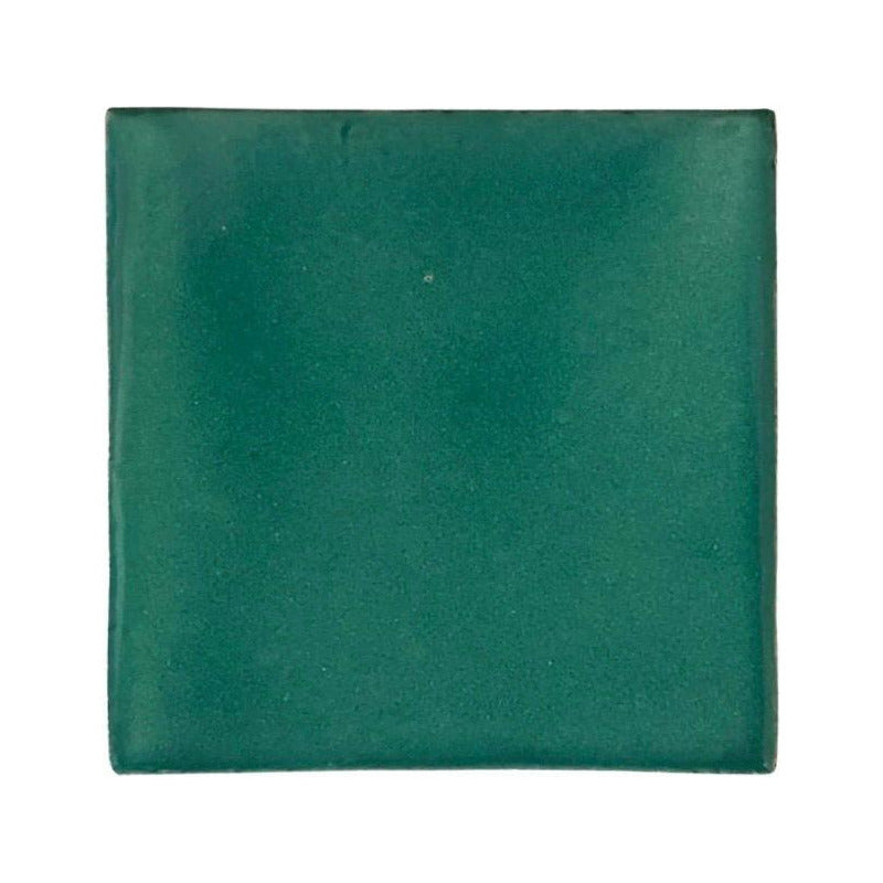 Azulejo Artesanal Talavera Liso 90pz Colores Verde Caña Sobre Blanco