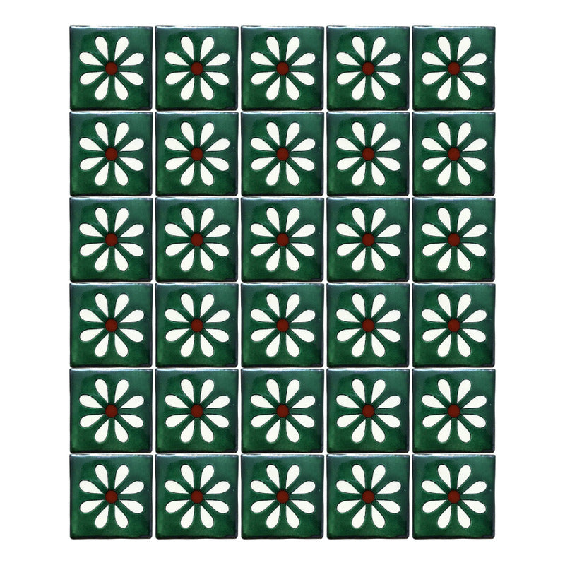 Azulejo 10.5cm Artesanal Tipo Talavera Liso 90pz #acls-103