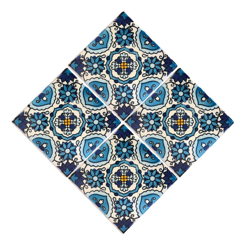 Azulejo Artesanal Tipo Talavera Liso 90pz #acln-50