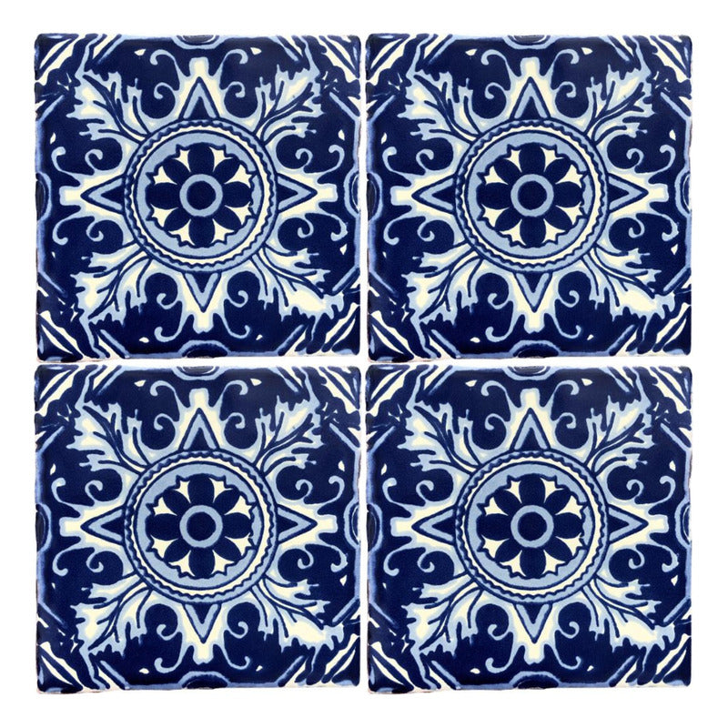 Azulejo 10.5cm Artesanal Tipo Talavera Liso 90pz #acls Acls-84