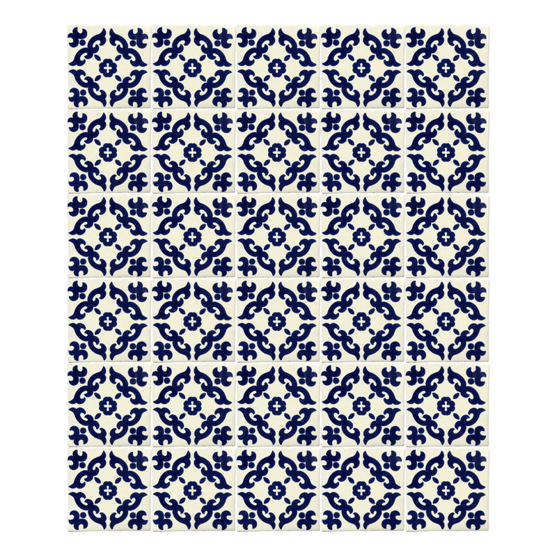 Azulejo 10.5cm Artesanal Talavera Liso 90pz #acls-63