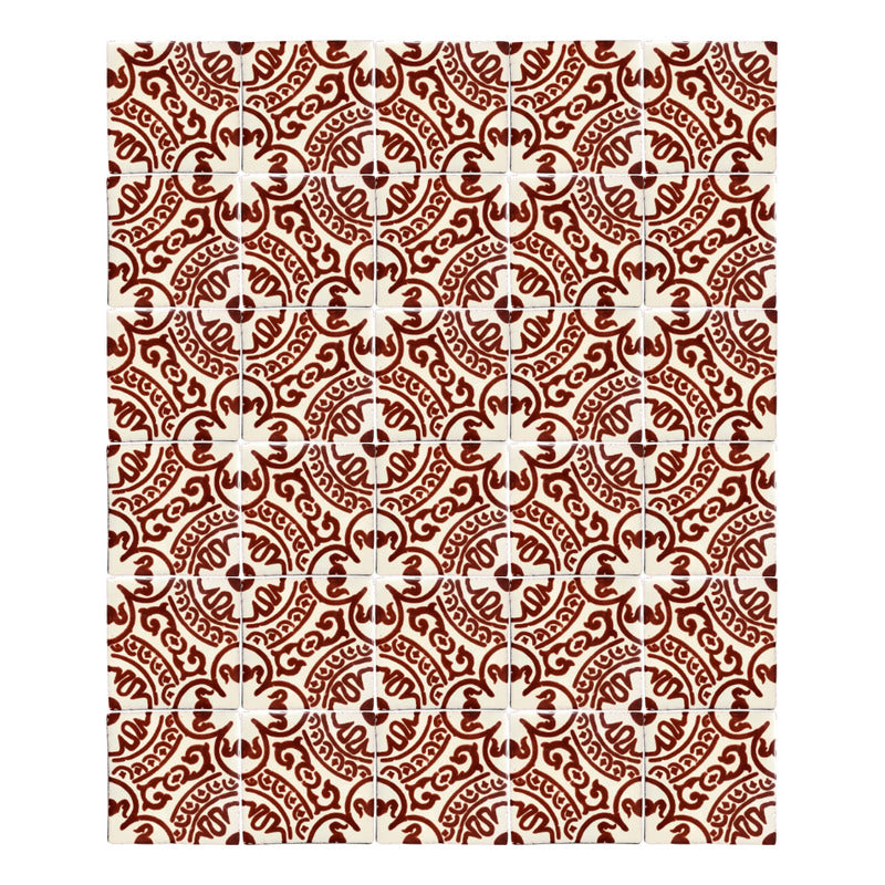 Azulejo 10.5cm Artesanal Tipo Talavera Liso 90pz #acls-71