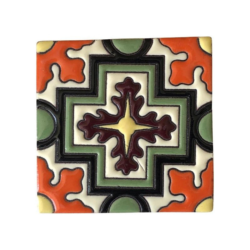 Azulejo 11cm Artesanal Tipo Talavera Relieve 50pz #acrs Acrs-41