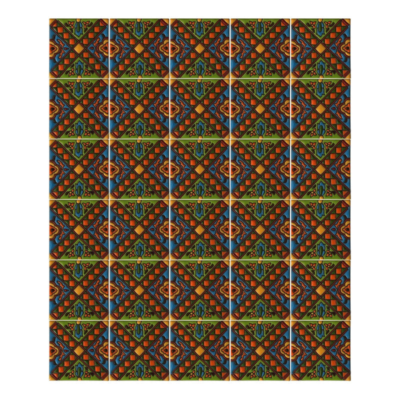 Azulejo Artesanal Talavera Relieve 90pz #acrs-13