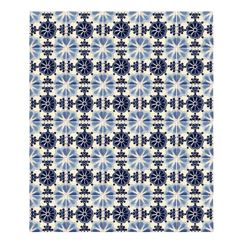 Azulejo 10.5cm Artesanal Talavera Liso 90pz #acls-97
