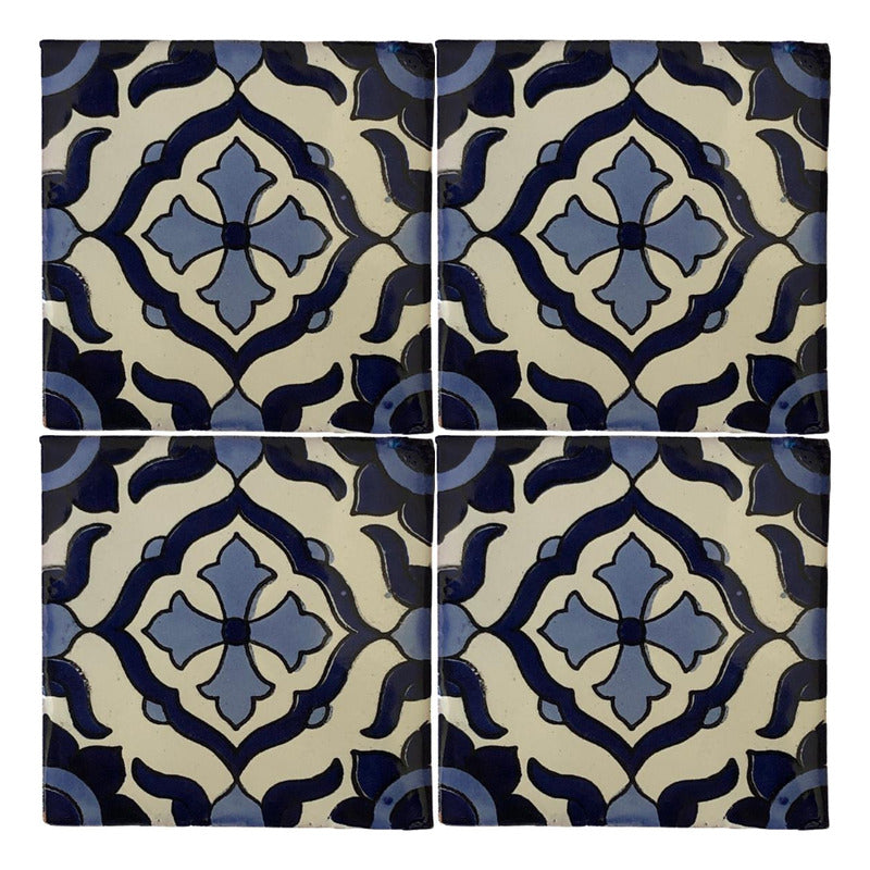 Azulejo 10.5cm Artesanal Tipo Talavera Liso 90pz #acln-26