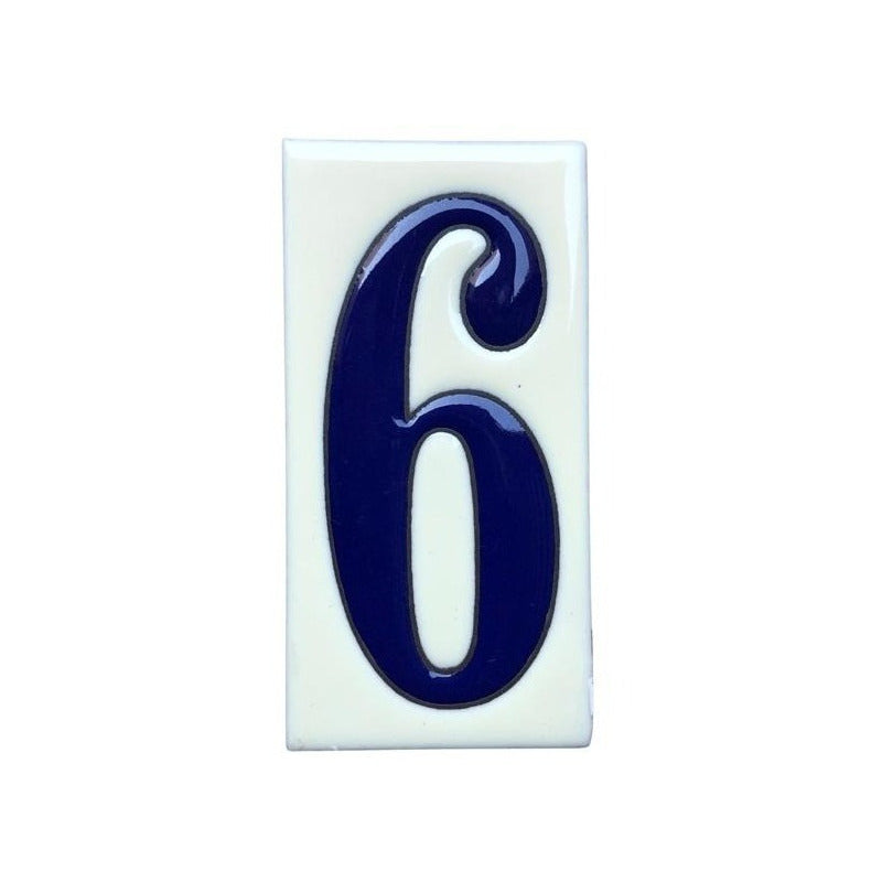 Número Azulejo Artesanal Tipo Talavera Relieve 10pz #anrs-01