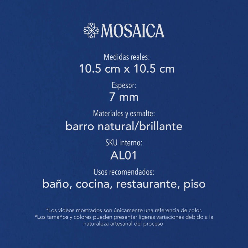 Azulejo Cerámico Para Baño 10.5cm 1m2 Blanco Imperial Blanco