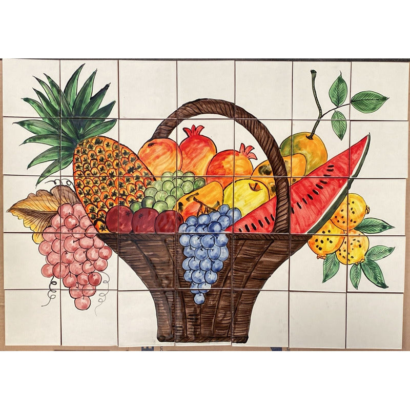 Mural 35pz Azulejo Artesanal Tipo Talavera Liso #m035-107 M035-107