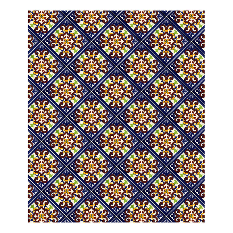 Azulejo 10.5cm Artesanal Tipo Talavera Liso 90pz #acln-49