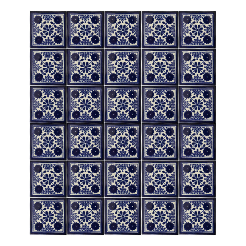 Azulejo 10.5cm Artesanal Tipo Talavera Liso 90pz #acls Acls-52