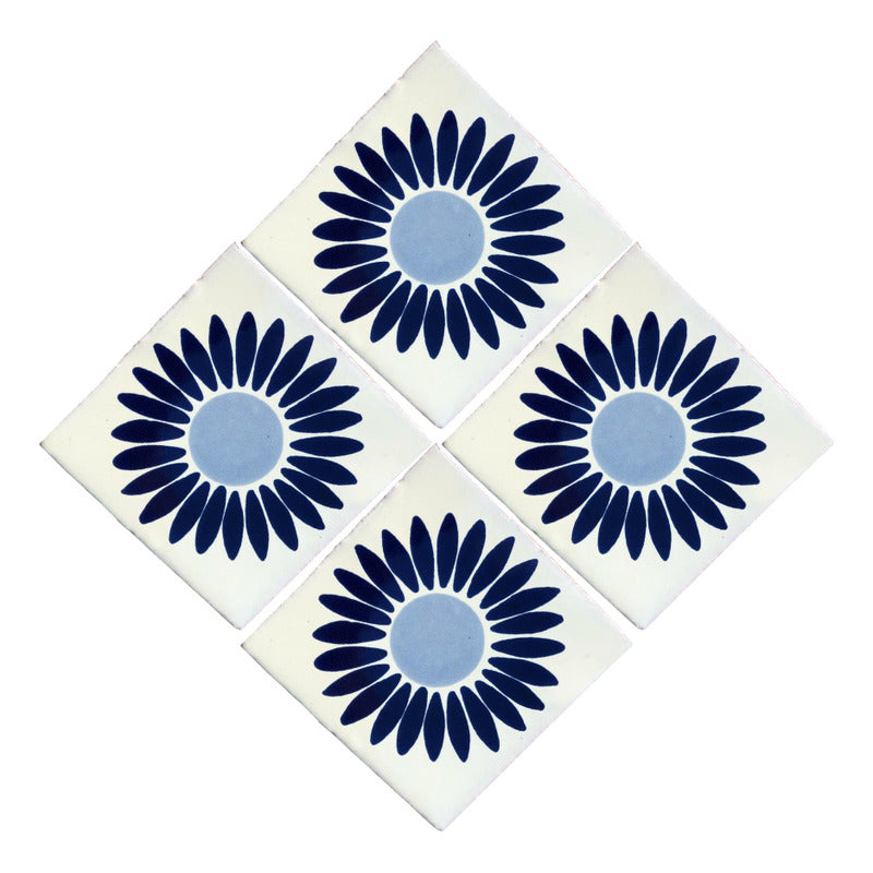 Azulejo 10.5cm Artesanal Tipo Talavera Liso 90pz #acls Acls-87