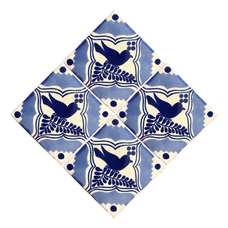 Azulejo 10.5cm Artesanal Talavera Liso 90pz #acls-123