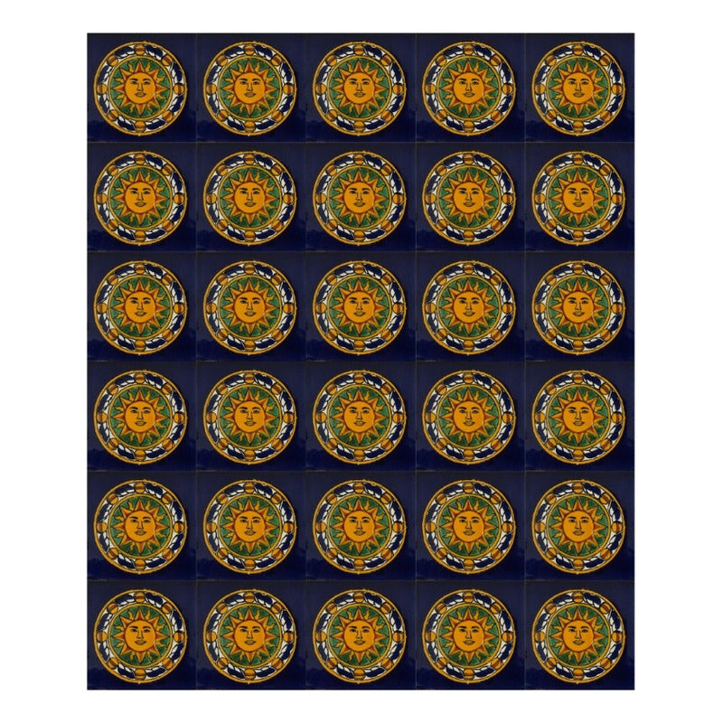 Azulejo 10.5cm Artesanal Tipo Talavera Liso 90pz #acln Acln-18