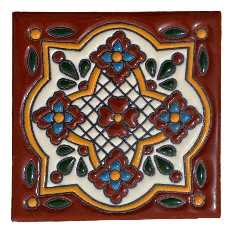 Azulejo Artesanal Tipo Talavera Relieve 90pz #acrs-36