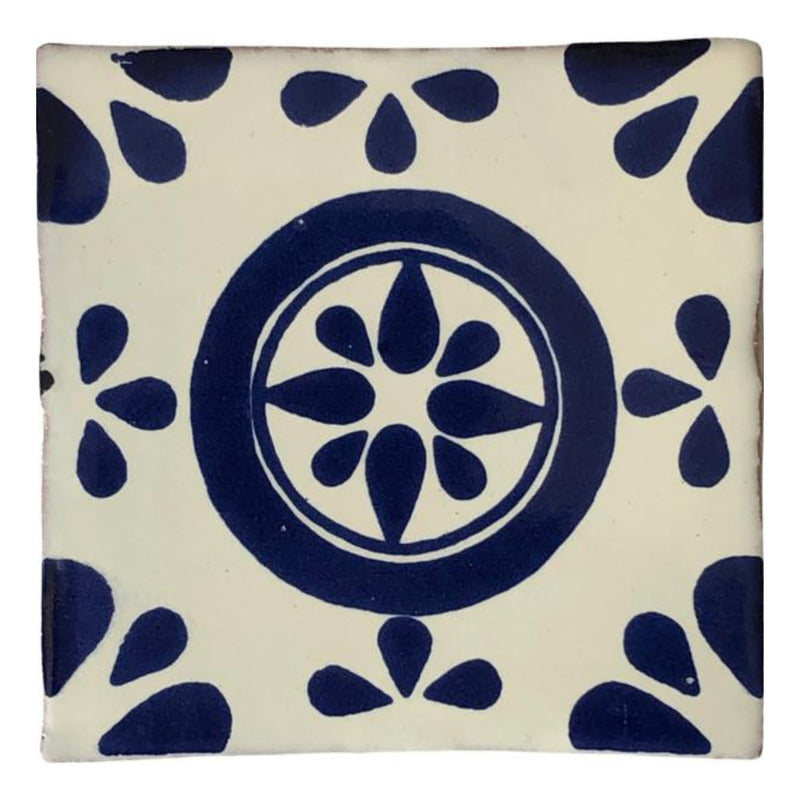 Azulejo 10.5cm Artesanal Tipo Talavera Liso 90pz #acls Acls-50