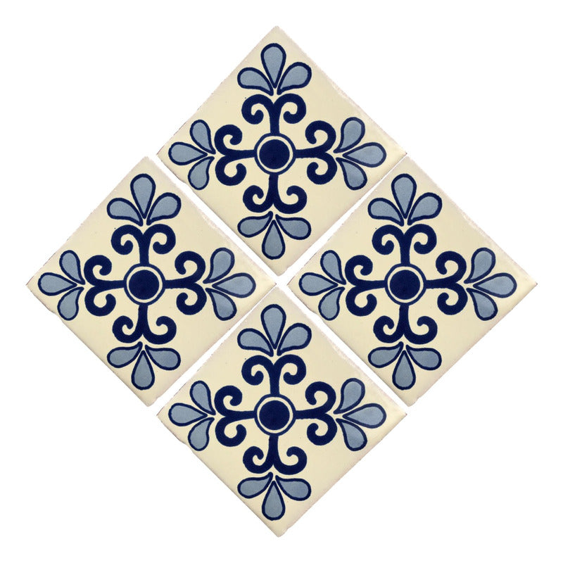 Azulejo 10.5cm Artesanal Tipo Talavera Liso 90pz #acls-89