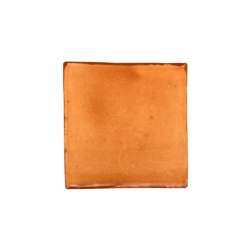 Azulejo Artesanal Talavera Liso 90pz Colores Mostaza Sobre Blanco