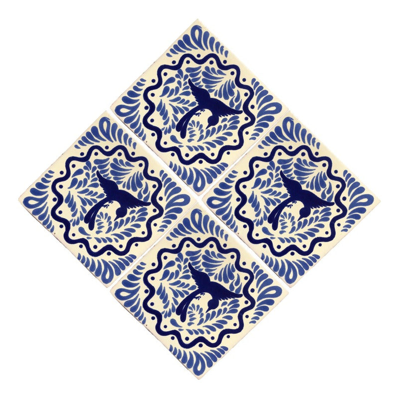 Azulejo 10.5cm Artesanal Tipo Talavera Liso 90pz #acls-126